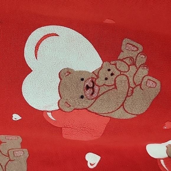 Cute retro vintage sweater valentines hearts bears theme graphic print crewneck - Picture 2 of 12